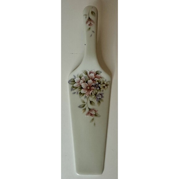 Andrea by Sadek Cake Server Knife Floral Multicolor Porcelain Japan 9.75”L - Picture 1 of 5